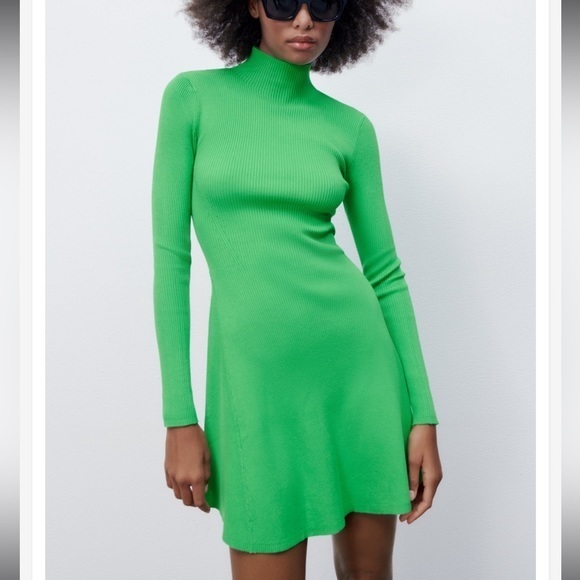Zara Dresses Zara Mock Neck Knit Dress Poshmark